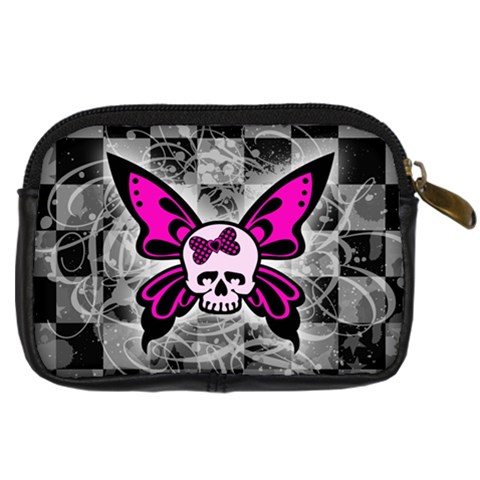 Skull Butterfly Digital Camera Leather Case from ArtsNow.com Back