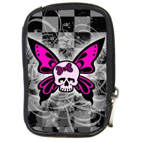 Skull Butterfly Compact Camera Leather Case from ArtsNow.com Front