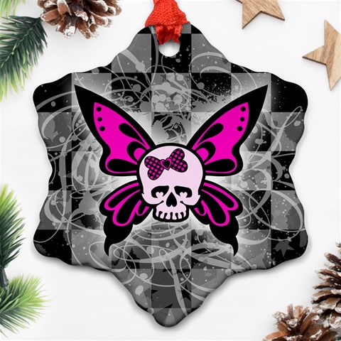 Skull Butterfly Ornament (Snowflake) from ArtsNow.com Front