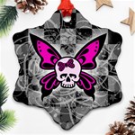 Skull Butterfly Snowflake Ornament (Two Sides)