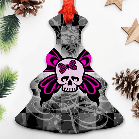 Skull Butterfly Christmas Tree Ornament (Two Sides) from ArtsNow.com Front