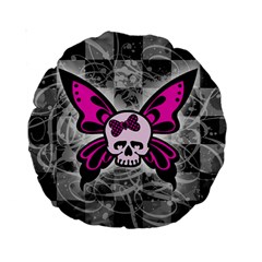 Skull Butterfly Standard 15  Premium Round Cushion  from ArtsNow.com Back