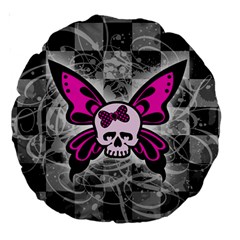 Skull Butterfly Large 18  Premium Round Cushion  from ArtsNow.com Front