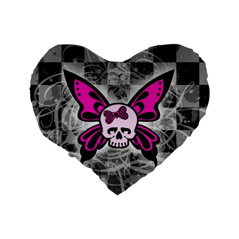 Skull Butterfly Standard 16  Premium Heart Shape Cushion  from ArtsNow.com Back