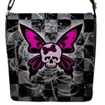 Skull Butterfly Flap Closure Messenger Bag (S)