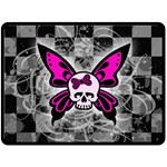 Skull Butterfly Double Sided Fleece Blanket (Large)