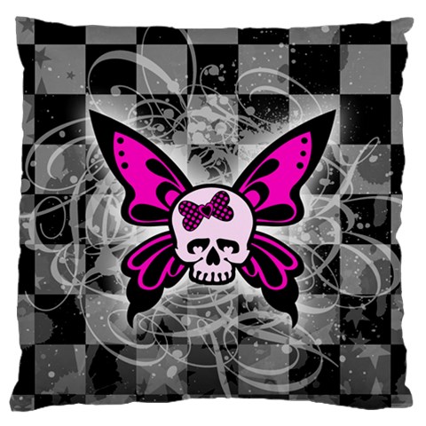 Skull Butterfly Standard Flano Cushion Case (One Side) from ArtsNow.com Front