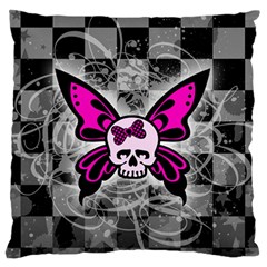 Skull Butterfly Large Flano Cushion Case (Two Sides) from ArtsNow.com Back