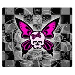 Skull Butterfly Double Sided Flano Blanket (Small)