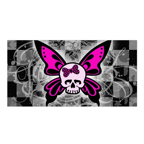 Skull Butterfly Satin Shawl from ArtsNow.com Front