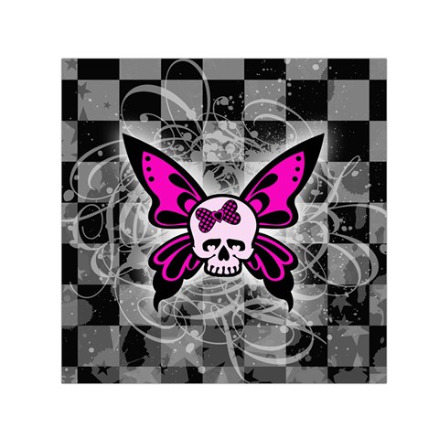 Skull Butterfly Small Satin Scarf (Square) from ArtsNow.com Front