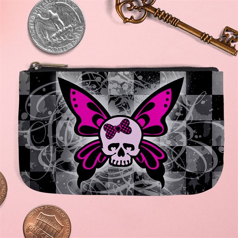 Skull Butterfly Large Coin Purse from ArtsNow.com Front