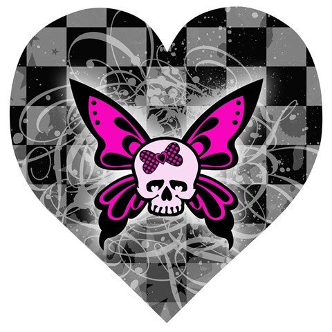 Skull Butterfly Wooden Puzzle Heart from ArtsNow.com Front
