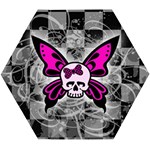 Skull Butterfly Wooden Puzzle Hexagon