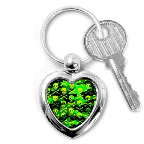 Skull Camouflage Key Chain (Heart) from ArtsNow.com Front