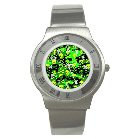 Skull Camouflage Stainless Steel Watch from ArtsNow.com Front