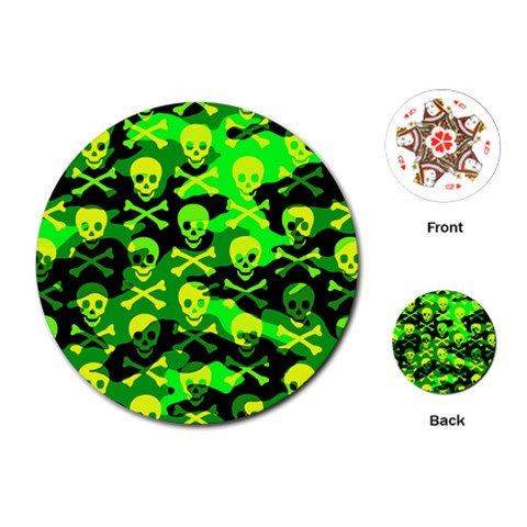 Skull Camouflage Playing Cards Single Design (Round) from ArtsNow.com Front