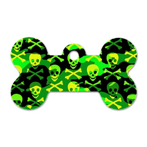 Skull Camouflage Dog Tag Bone (One Side) from ArtsNow.com Front