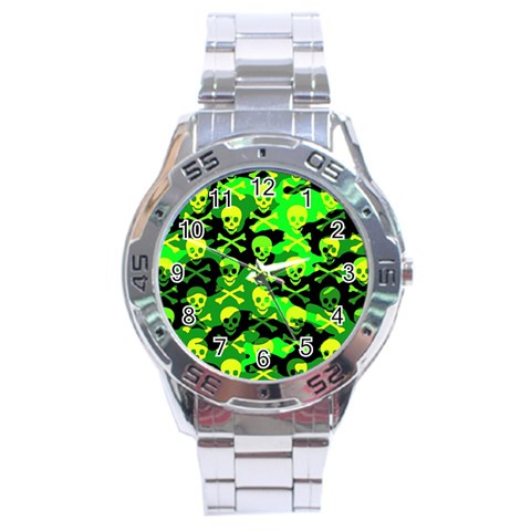 Skull Camouflage Stainless Steel Analogue Watch from ArtsNow.com Front