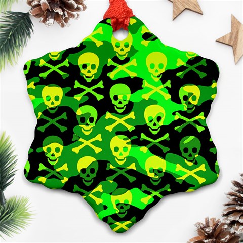Skull Camouflage Ornament (Snowflake) from ArtsNow.com Front