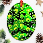 Skull Camouflage Oval Filigree Ornament (Two Sides)