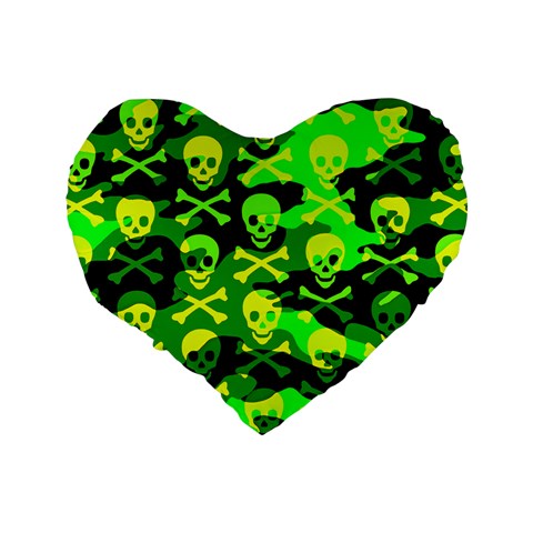 Skull Camouflage Standard 16  Premium Heart Shape Cushion  from ArtsNow.com Back