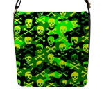 Skull Camouflage Flap Closure Messenger Bag (L)