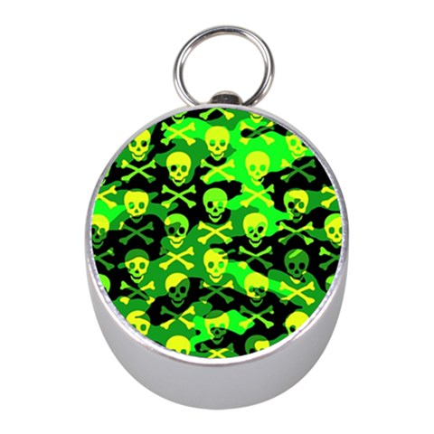 Skull Camouflage Silver Compass (Mini) from ArtsNow.com Front