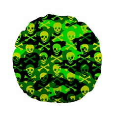 Skull Camouflage Standard 15  Premium Flano Round Cushion  from ArtsNow.com Back