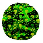 Skull Camouflage Large 18  Premium Flano Round Cushion 