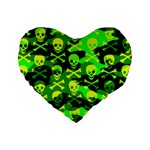 Skull Camouflage Standard 16  Premium Flano Heart Shape Cushion 