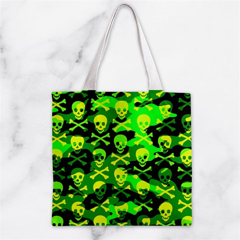 Skull Camouflage Zipper Grocery Tote Bag from ArtsNow.com Front