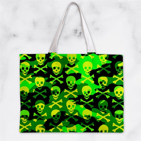 Skull Camouflage Zipper Mini Tote Bag from ArtsNow.com Front