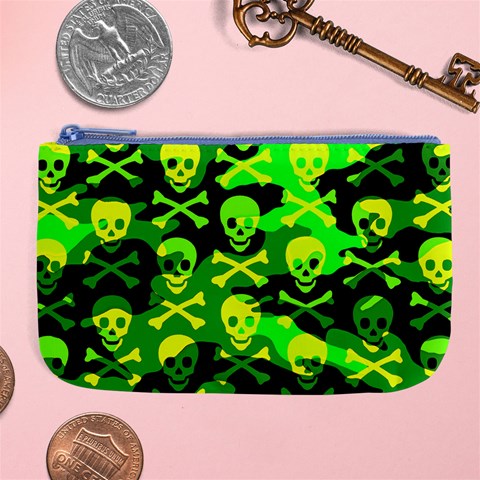 Skull Camouflage Large Coin Purse from ArtsNow.com Front
