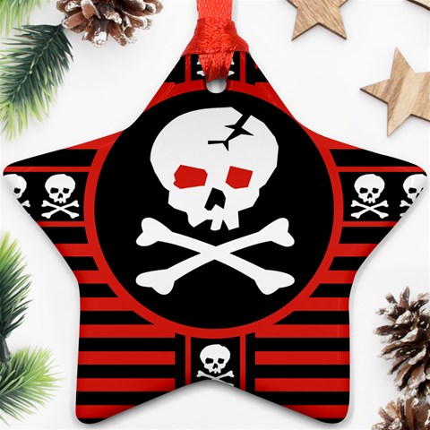 Skull Cross Ornament (Star) from ArtsNow.com Front
