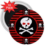 Skull Cross 3  Magnet (10 pack)