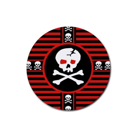 Skull Cross Rubber Coaster (Round) from ArtsNow.com Front