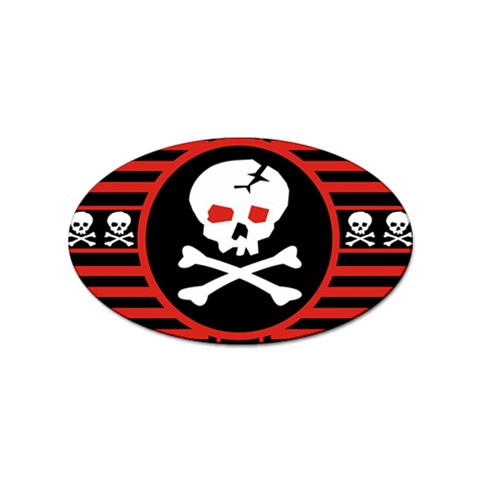 Skull Cross Sticker (Oval) from ArtsNow.com Front