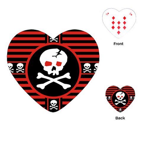 Skull Cross Playing Cards Single Design (Heart) from ArtsNow.com Front