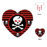 Skull Cross Playing Cards Single Design (Heart)