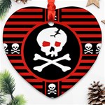 Skull Cross Heart Ornament (Two Sides)