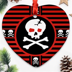 Skull Cross Heart Ornament (Two Sides) from ArtsNow.com Back