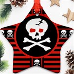 Skull Cross Star Ornament (Two Sides)