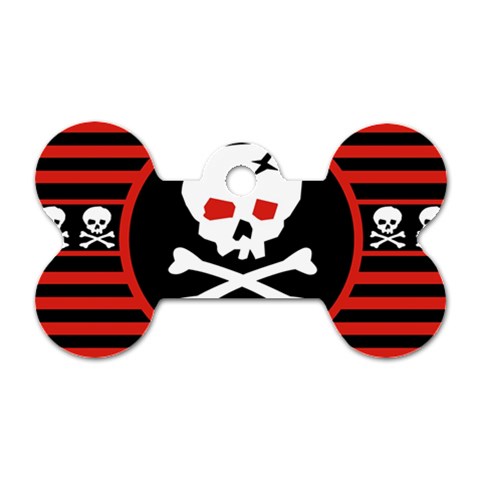 Skull Cross Dog Tag Bone (Two Sides) from ArtsNow.com Front