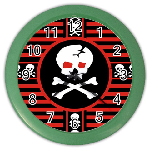Skull Cross Color Wall Clock from ArtsNow.com Front