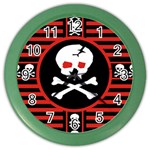 Skull Cross Color Wall Clock