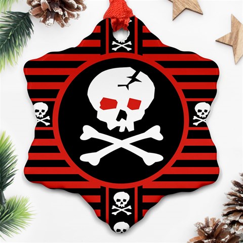 Skull Cross Snowflake Ornament (Two Sides) from ArtsNow.com Front