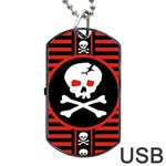 Skull Cross Dog Tag USB Flash (One Side)