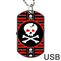 Skull Cross Dog Tag USB Flash (Two Sides) from ArtsNow.com Front