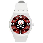 Skull Cross Round Plastic Sport Watch (M)